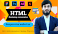 convert figma to HTML, PSD to HTML CSS responsive bootstrap website
