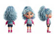 create chibi cute cartoon 3d character model and animation
