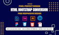 convert PSD,figma,xd to html css bootstrap5 responsive website