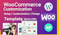 customize woocommerce default pages, edit functionality