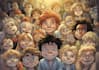 amazing giant and children comic book illustration