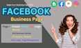 create, fix, set up and manage a facebook business page professionally
