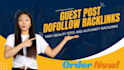 do SEO guest post with dofollow backlinks on 60 da websites