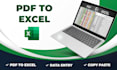convert pdf to excel, data entry, typing and copy paste