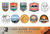 design clean badge, patch, round sticker, and logo design