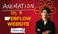 build a webflow website with js 3d lottie gsap animations