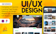 design clean website landing page, mobile app UI UX in figma