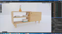 create wooden furniture 2d 3d drawing in autocad, blender