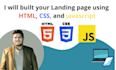 built responsive landing page using html, css, javascript