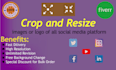 resize image, crop image or logo for instagram, facebook