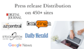 do press release distribution on 450 plus sites ,PR writing
