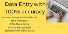 do fastest data entry, internet research in one day, convert PDF to excel word
