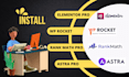 install rank math pro, elementor pro, wp rocket original updateable plugin