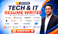 write professional resume for IT, tech sales, software engineer, cybersecurity