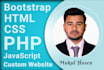 make complete website development with HTML, CSS, javascript, PHP