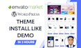 install wordpress theme, demo import, do customization