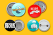 design custom pin buttons, pin back buttons, magnets button