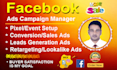 be facebook ads campaign manager for ecommerce, realestate and dropshipping