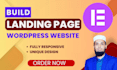 build wordpress website or create landing page or homepage
