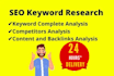 do a professional SEO keyword research competitors analysis