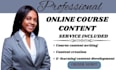 create online course content, course curriculum, course creation
