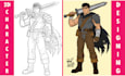 draw cartoon, anime characters, and concept art