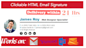 create a modern clickable HTML email signature