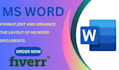 format,edit and organize the layout of ms word document