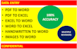 accurate data entry, PDF to word and excel conversion