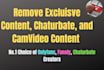 remove pirated exclusive content, camvideo, chaturbate content under dmca