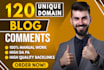120 unique domains dofollow blog comment backlinks