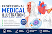 do medical, biology and scientific illustrations for you