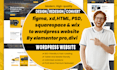 convert figma, xd,HTML, squarespace, wix to wordpress website elementor pro,divi