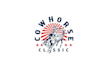 cow horse classic logo design