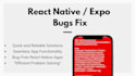 fix bugs and errors in expo and react native for android and ios