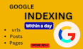 index your website urls, page and post in google within a day