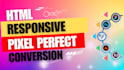 convert psd to html, figma to html, xd or sketch to html and responsive website