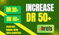increase DR, domain rating, DR 50 plus