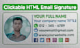 design customize and clickable html email signature