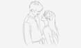 custom couple line art portrait semi detailed illustration