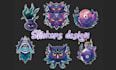 design custom illustration for stickers and tshirts