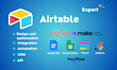 setup your airtable databases, zapier, make, softr and forms