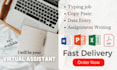 be your virtual assistant for data entry, typing, assignment