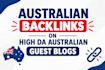 do australian backlinks on high da australian guest blogs