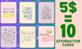 design and custom eye catching affirmation cards
