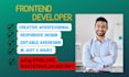 design and develop frontend web using  HTML CSS bootstrap javascript