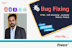 fix react, javascript, jquery, bootstrap, html, css bugs