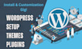 wordpress install, layout design custom modifications complete service