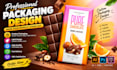 do professional chocolate packaging, food, bar and box design