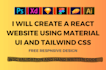 create a stunning react website react js with material ui and tailwind css